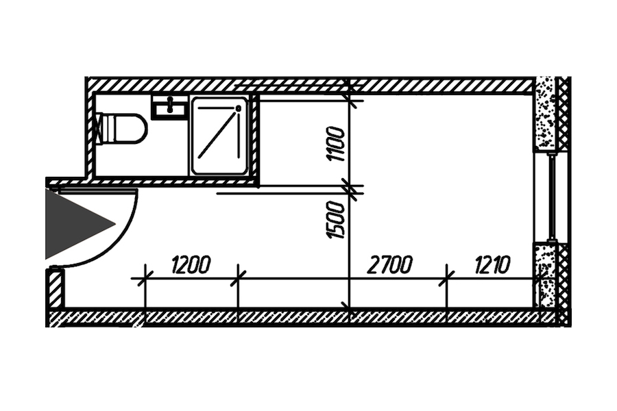 Квартира студия 17.81 м², 6/26 эт., Комплекс апартаментов «cOASIS VERTICAL»